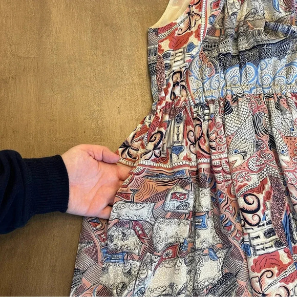 Anthropologie Floreat Silk Midi Dress Halter with Rope Detail Pockes Size S - Picture 4 of 8